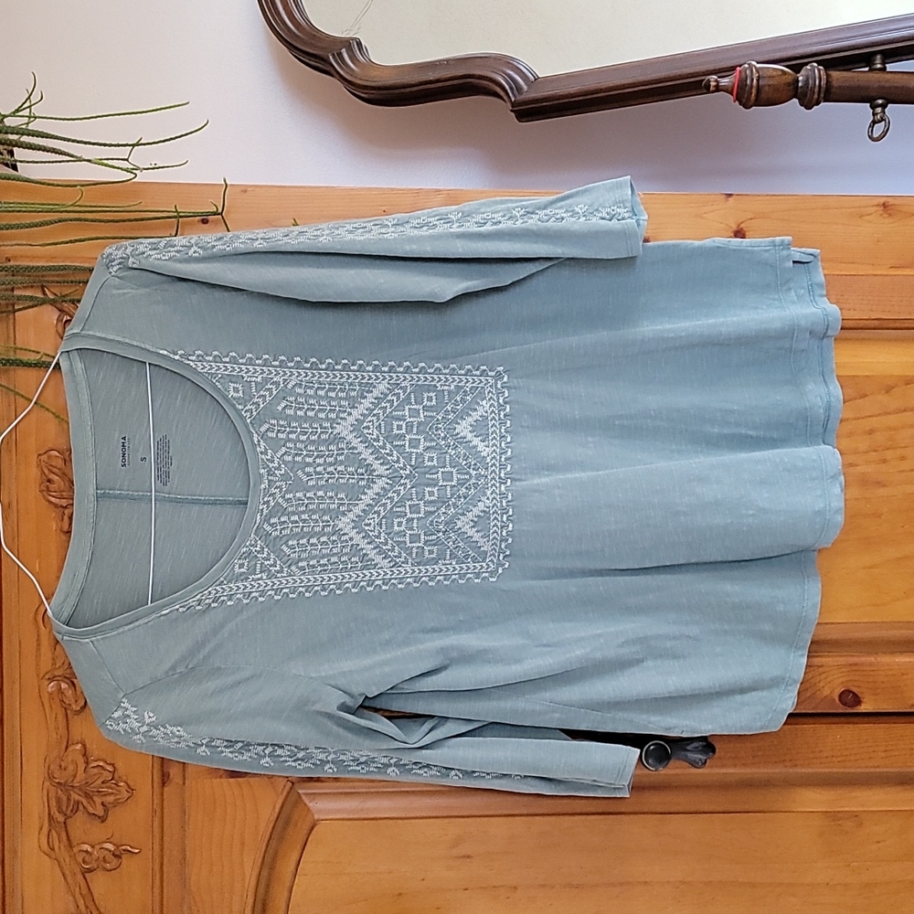 Sonoma detail cotton top sage green